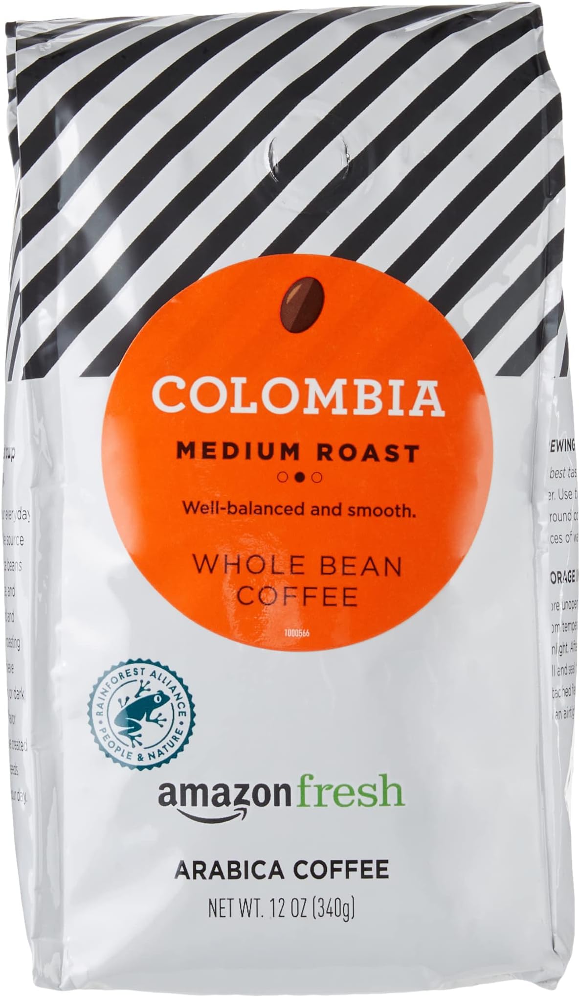 Amazon Fresh Colombia Whole Bean Coffee, Medium Roast, 340.2 g