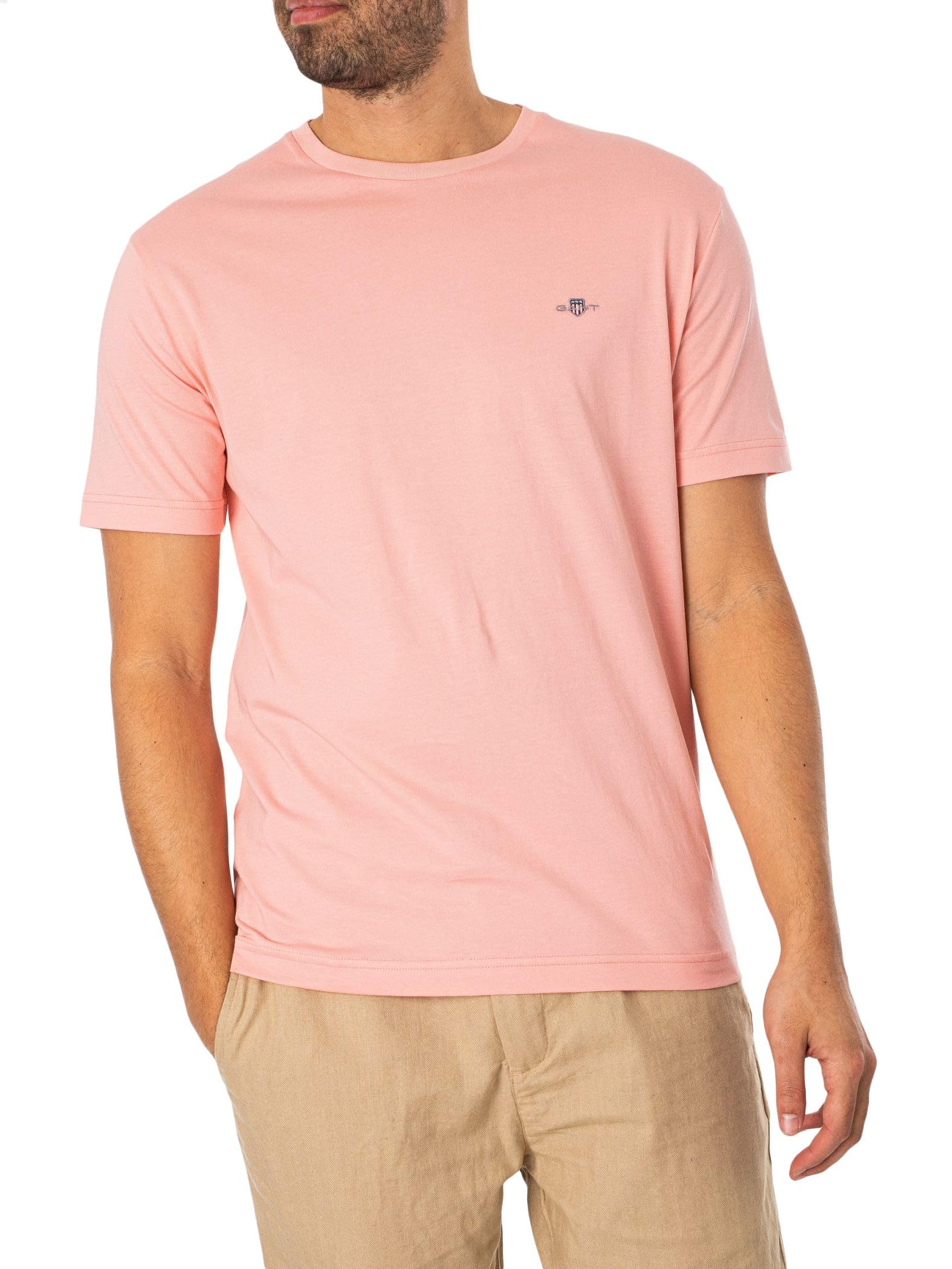 Gant Men's Bubblegum Pink Fit Shield T-Shirt M