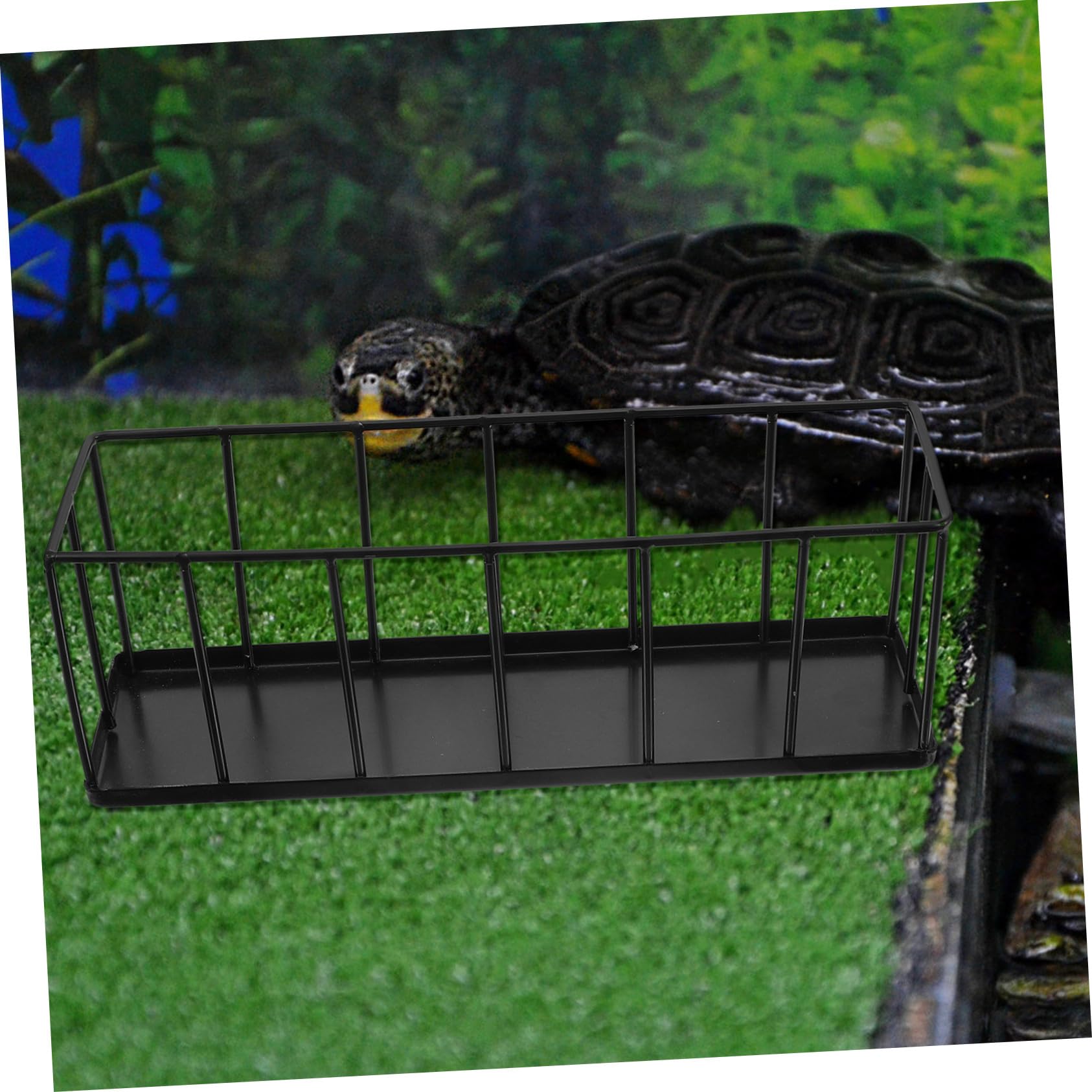 TEHAUX Comedero para Reptiles de Acero Inoxidable Antióxido Cuenco Resistente para Tortugas y Tortoisas Alimentador Seguro y Fácil de Limpiar para Terrarios y Animales Terrestres