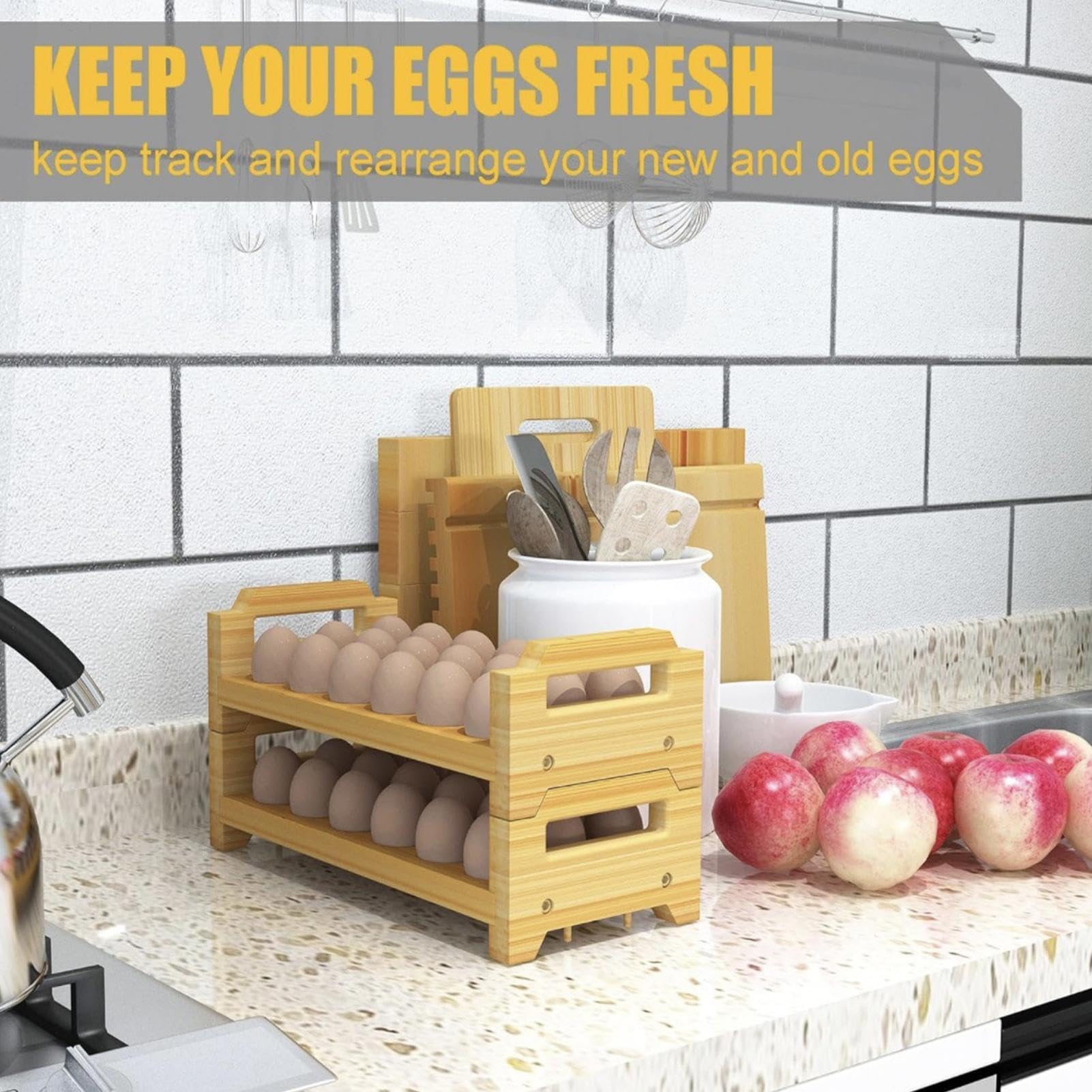 Apilable para almacenamiento de huevos | Farmhouse - Organizador de huevos