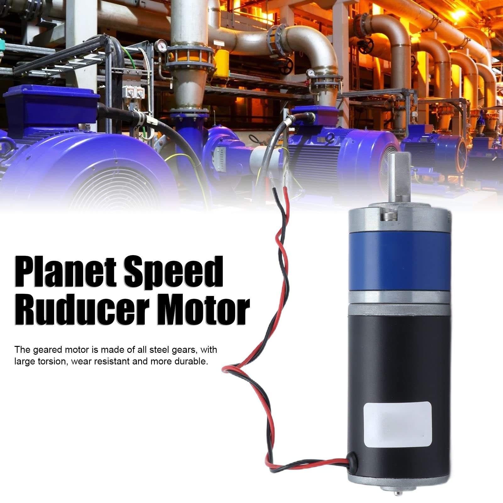 Motor de engranaje planetario eléctrico Tyenaza 36ZY DC, motor de engranaje de velocidad ajustable estable 24V (56RPM)