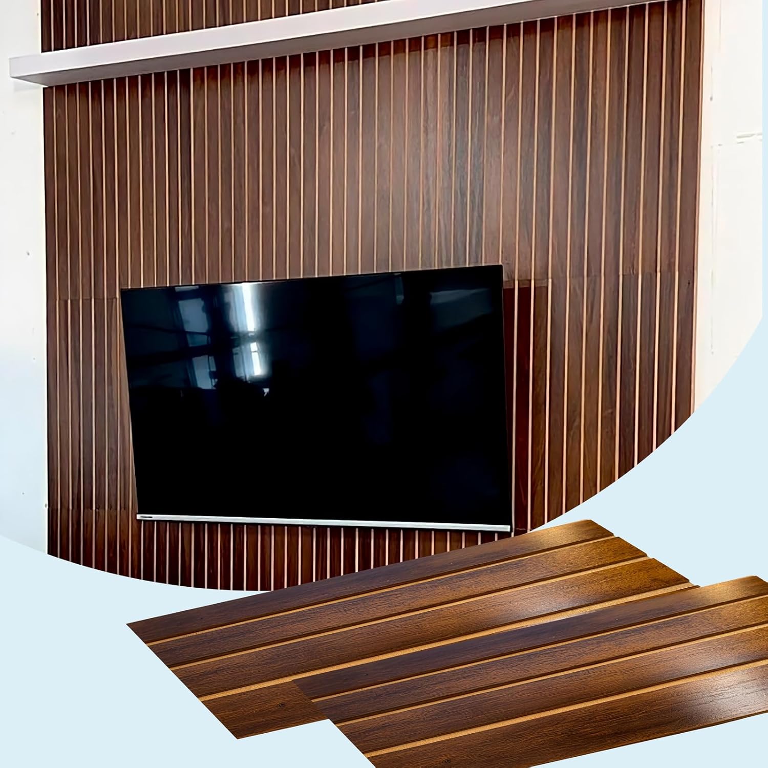 Wood Wall Panels for Interior Wall Decor 10 Units 20.8" X 5.9" Brazilian Walnut Decorative Wall Panels Wall Covering Slat Wall Paneling Wall Panel Wood Planks Accent Wall 3D Wall Decor