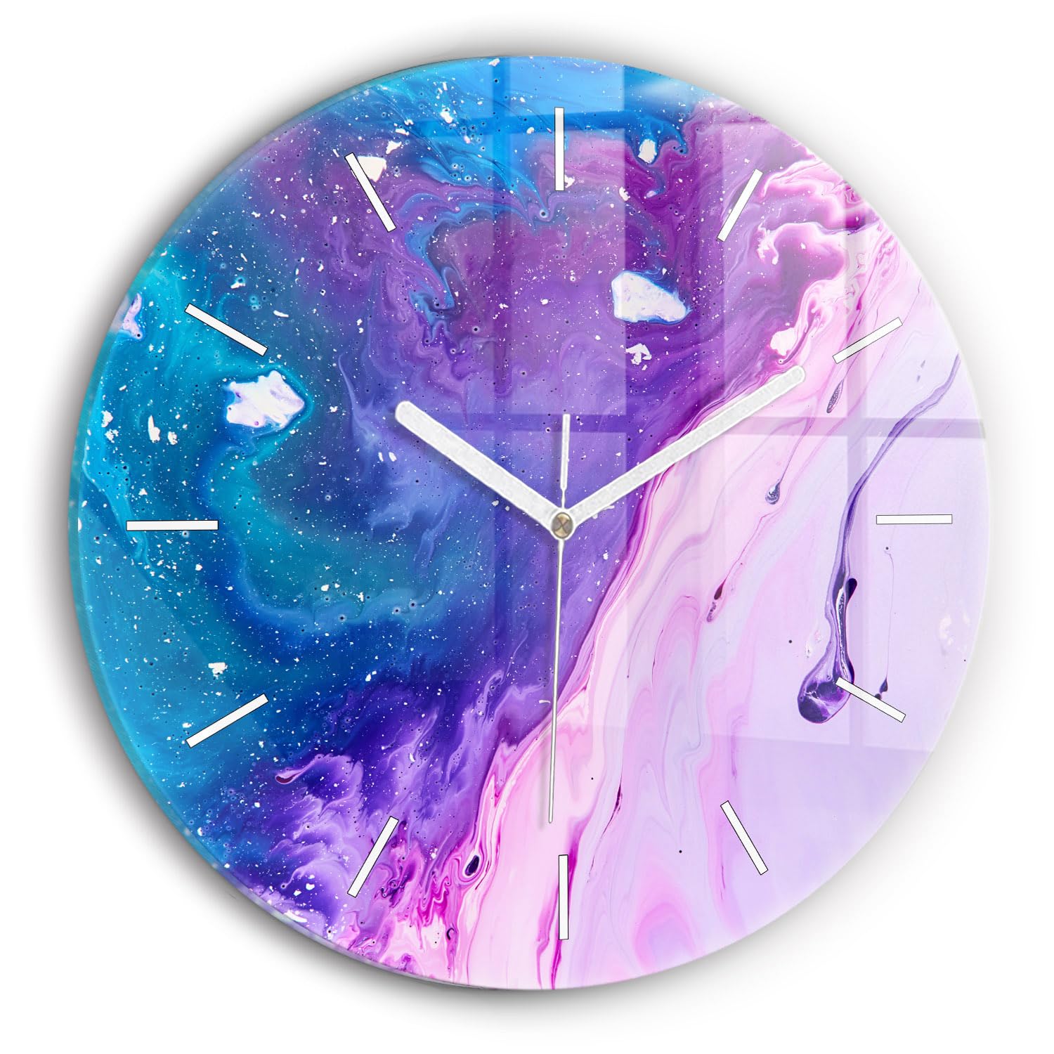 Horloge silencieuse en verre Wallfluent 30 cm pour travailler sans bruit