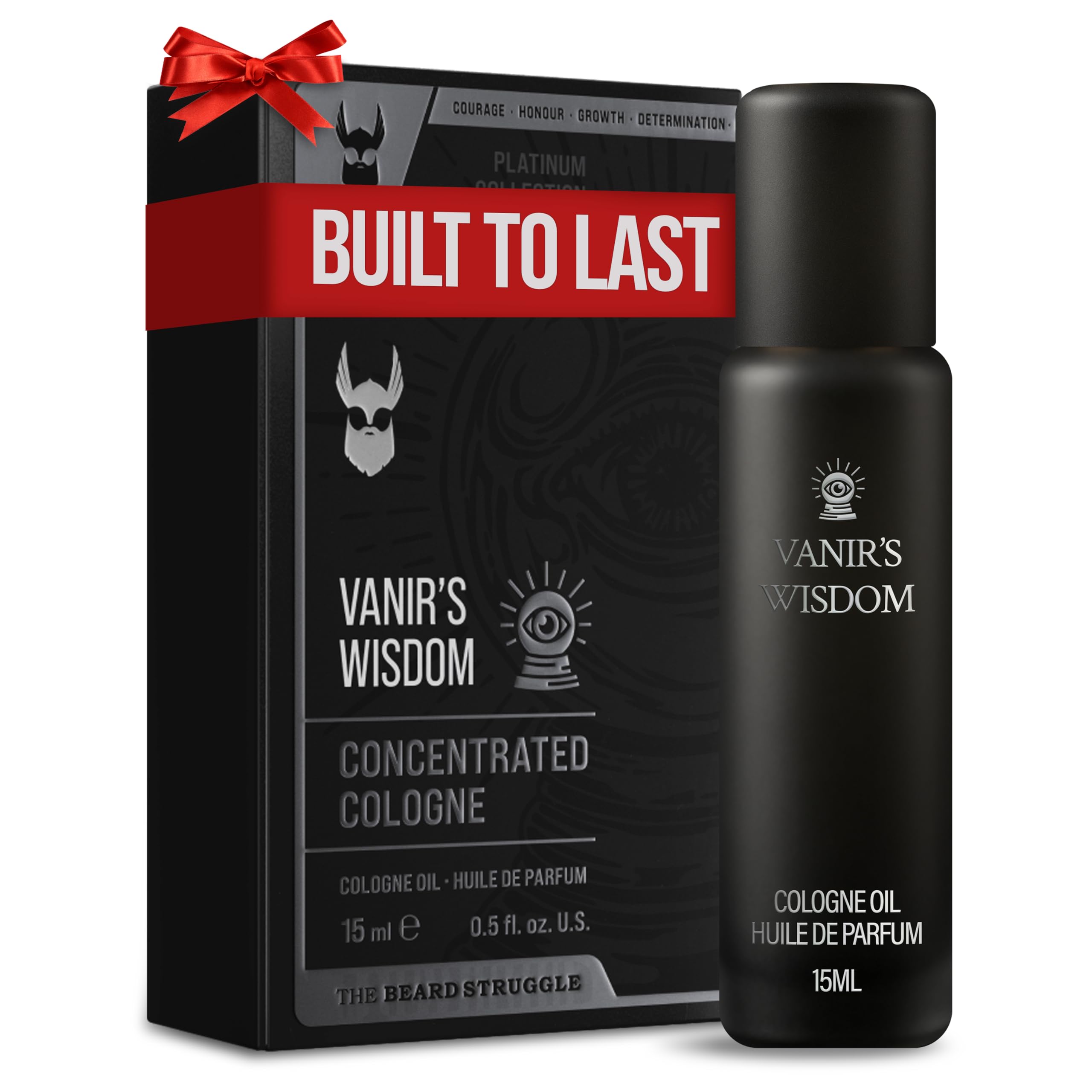 Concentrated Cologne for Men by Beard Struggle - 6x More Longer Than Traditional Colognes - Platinum Collection - Vanir's Wisdom - Mens Cologne, 15 mL