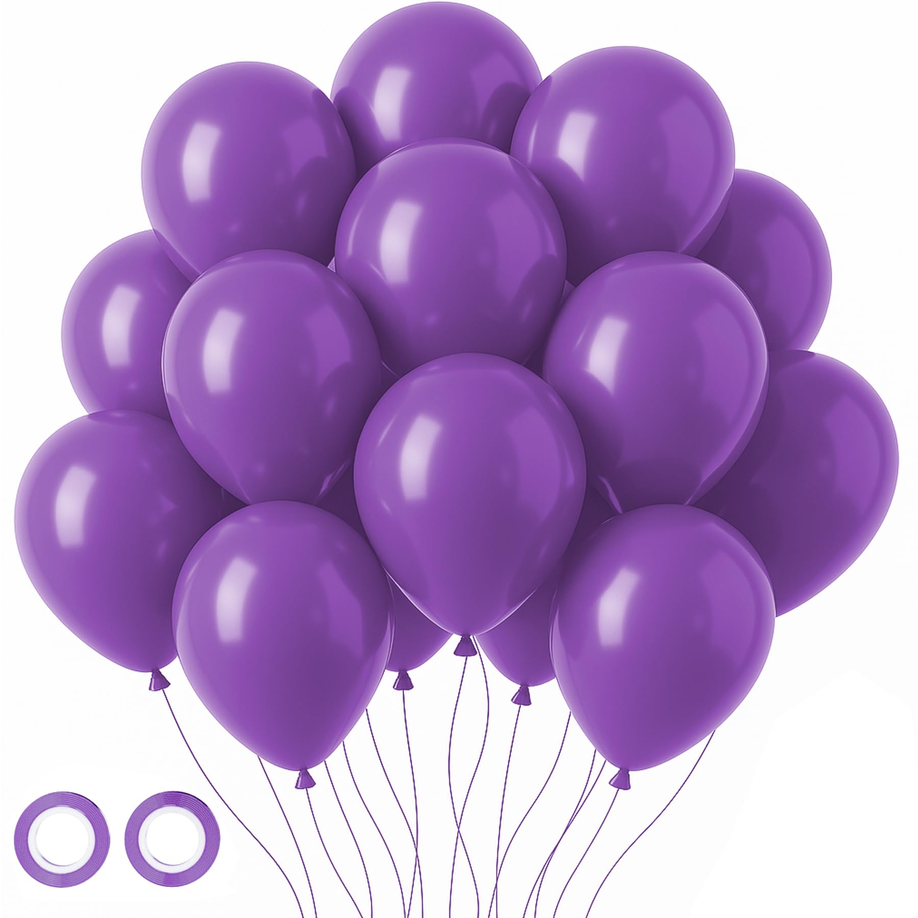 Voircoloria 105pcs Purple Party Latex Balloons, 12inch