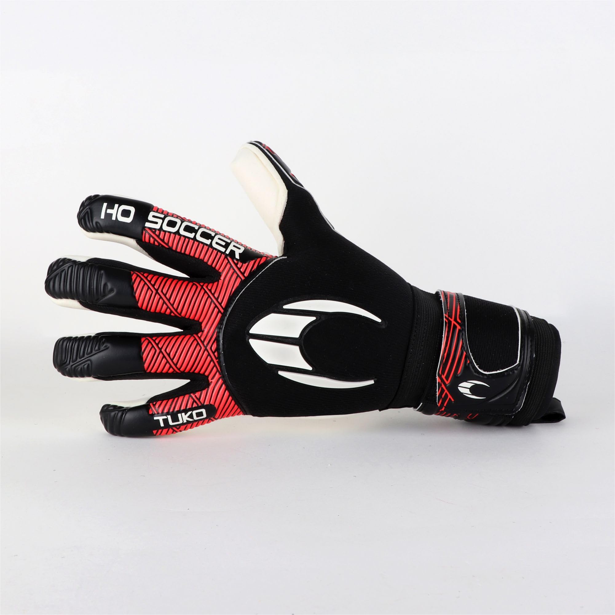 HO Soccer Tuko Prime KONCEPT Red Team, Guantes Portero, Unisex Adulto, Negro/Rojo.