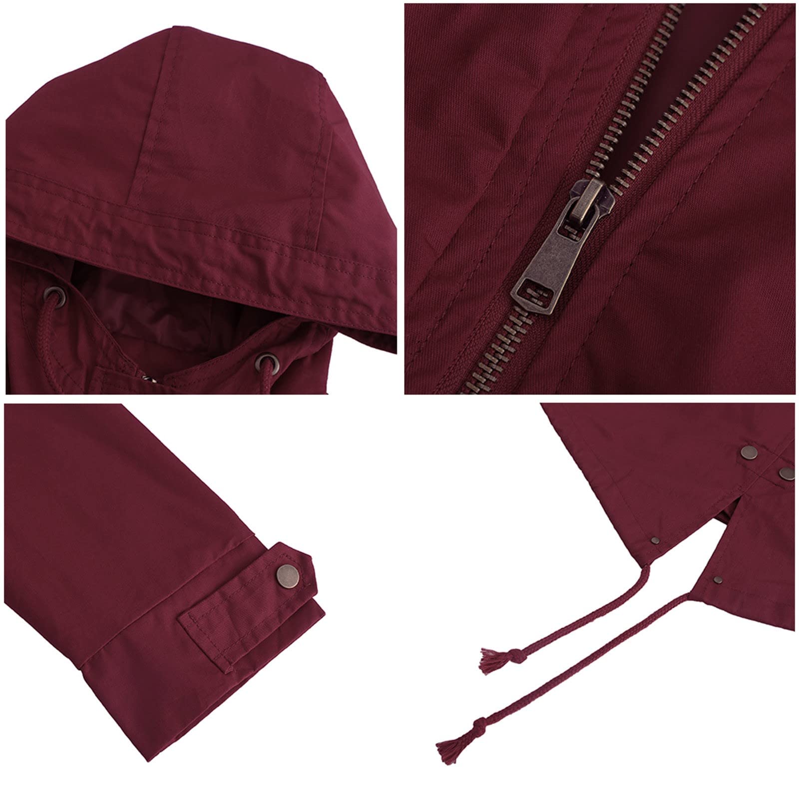 Generisch Chaqueta para silla de ruedas Active Outdoor Trench Windbreaker Abrigo con ligero, talla grande, chaqueta impermeable para mujer