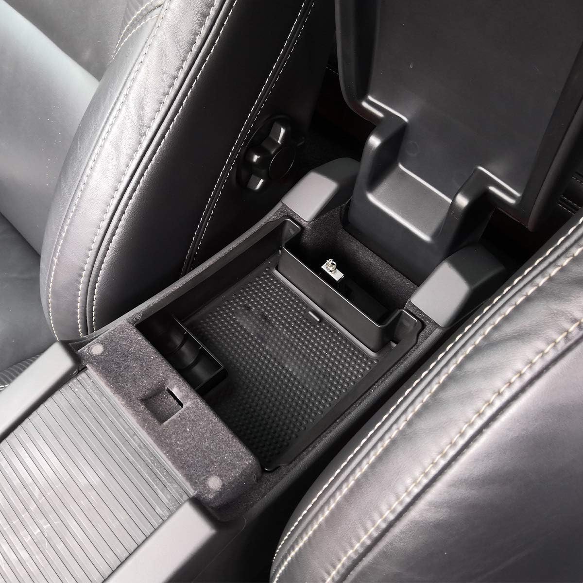 Black Armrest Storage Box Center Console Organizers Phone