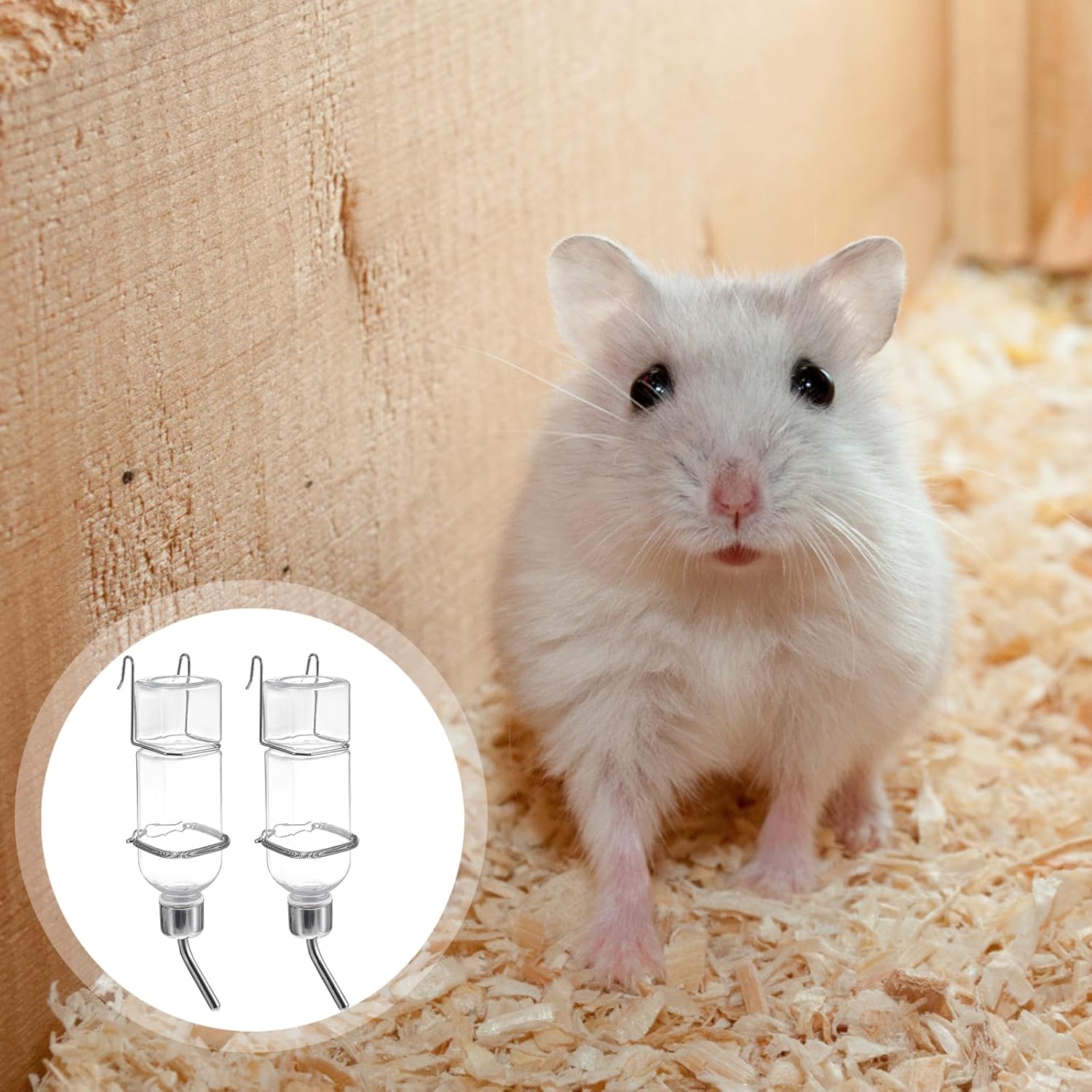 Mipcase Hanging Rabbit Water Bottle No Drip Small Animal Pet Water Feeder with Hooks for Guinea Pigs Hamsters 2.16X6.14X9.05 Inch 6 Pack