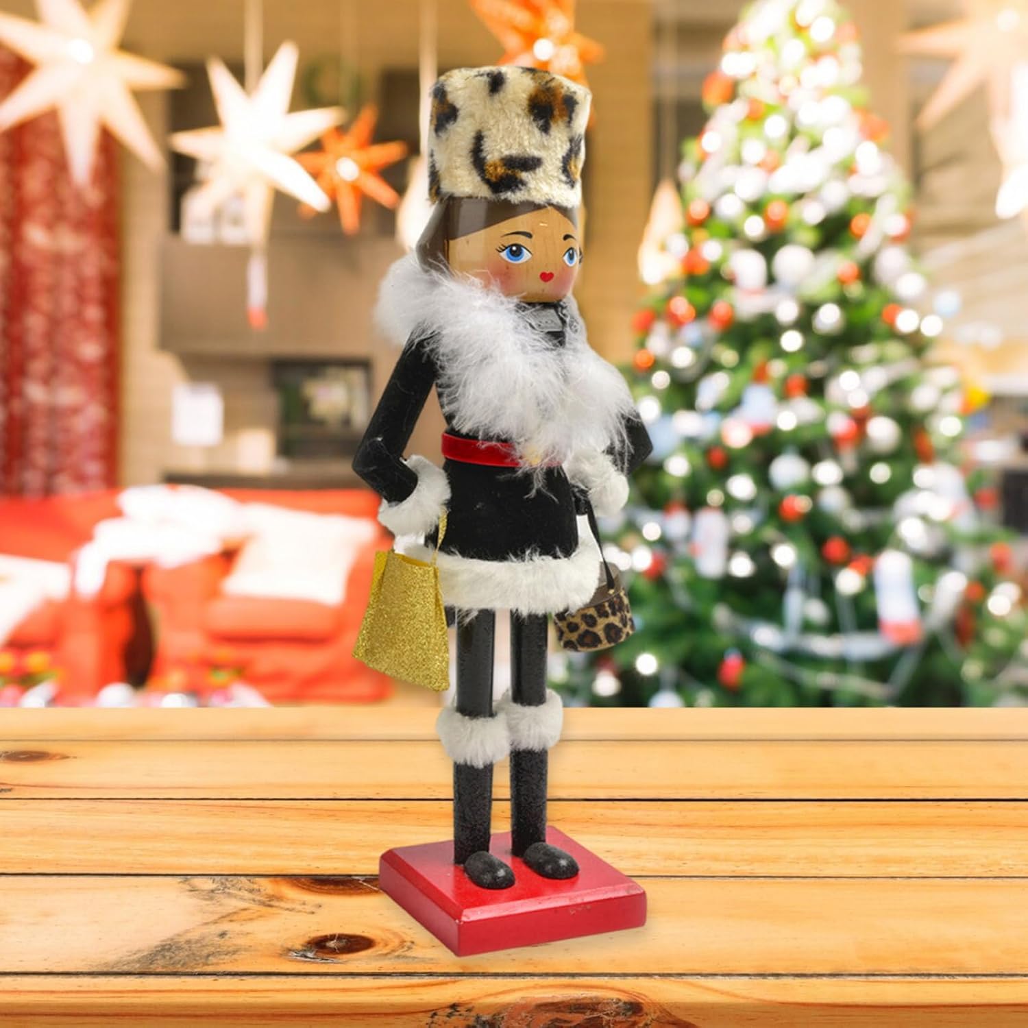 伝統的な38cm 木製くるみ割り人形 兵士 手作り クリスマスデコレーション フェスティバル 木製オーナメント 家庭や庭用 芸術的な