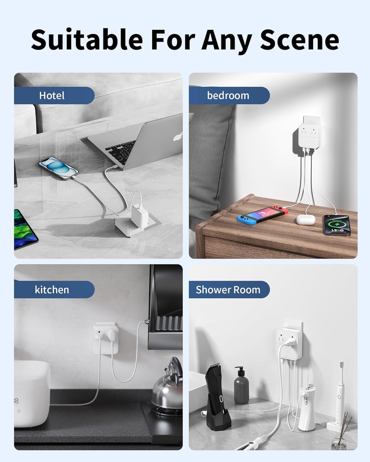 Bloque de cargador USB C de 20 W, enchufe de cargador de pared USB con 2 puertos de salida, adaptador de corriente de carga multi USB C para el hogar, viajes, oficina, escuela (20 W)