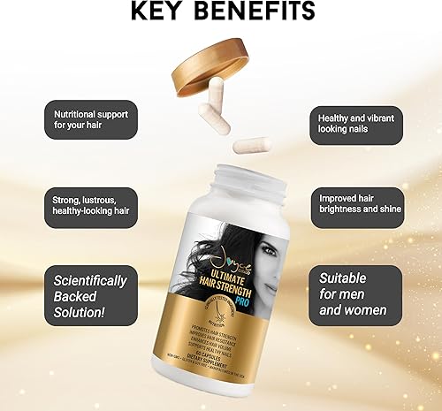 Miniatura 3 de Joyce Giraud Ultimate - Suplementos para fortalecer el cabello, suministro para 60 días, formulado científicamente para reducir la pérdida de
