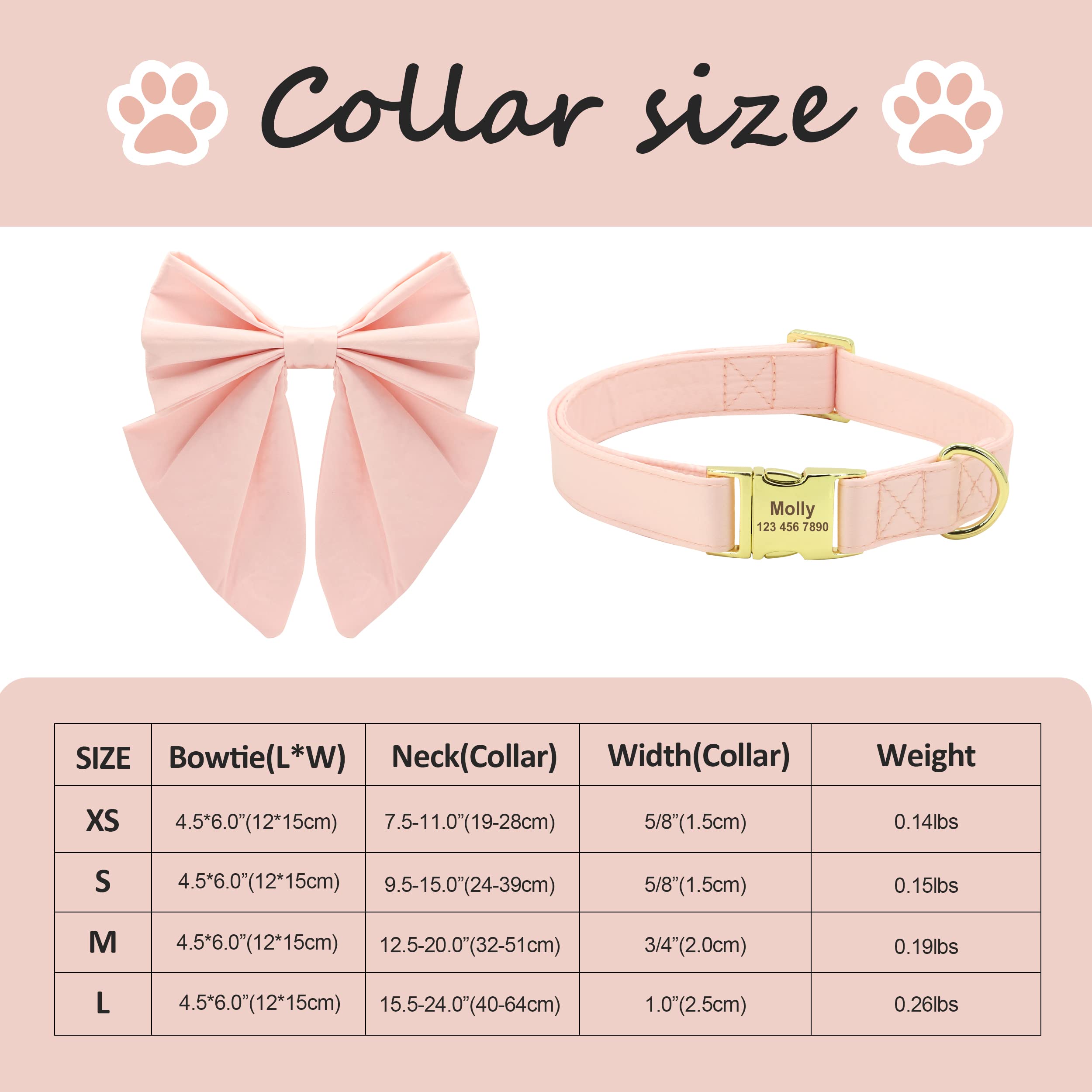 Personalisiertes Hundehalsband Mit Schleife – Satin, Verstellbar, In 5 Farben