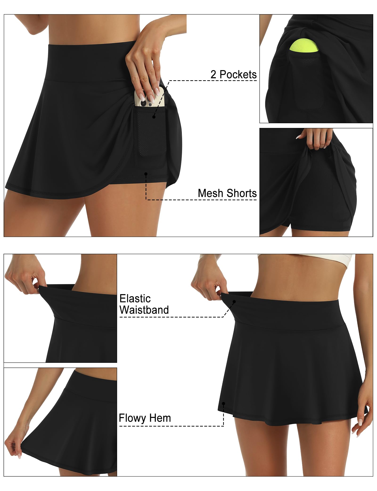 LouKeith Falda de tenis para mujer, de cintura alta, plisada, minifaldas, para golf, casual, entrenamiento, atlética, con bolsillos