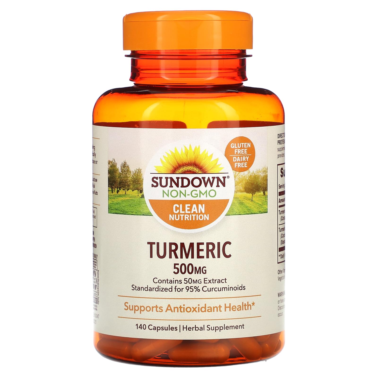 Sundown Turmeric Supplement, 500 mg, Supports Antioxidant Health, 140 Capsules