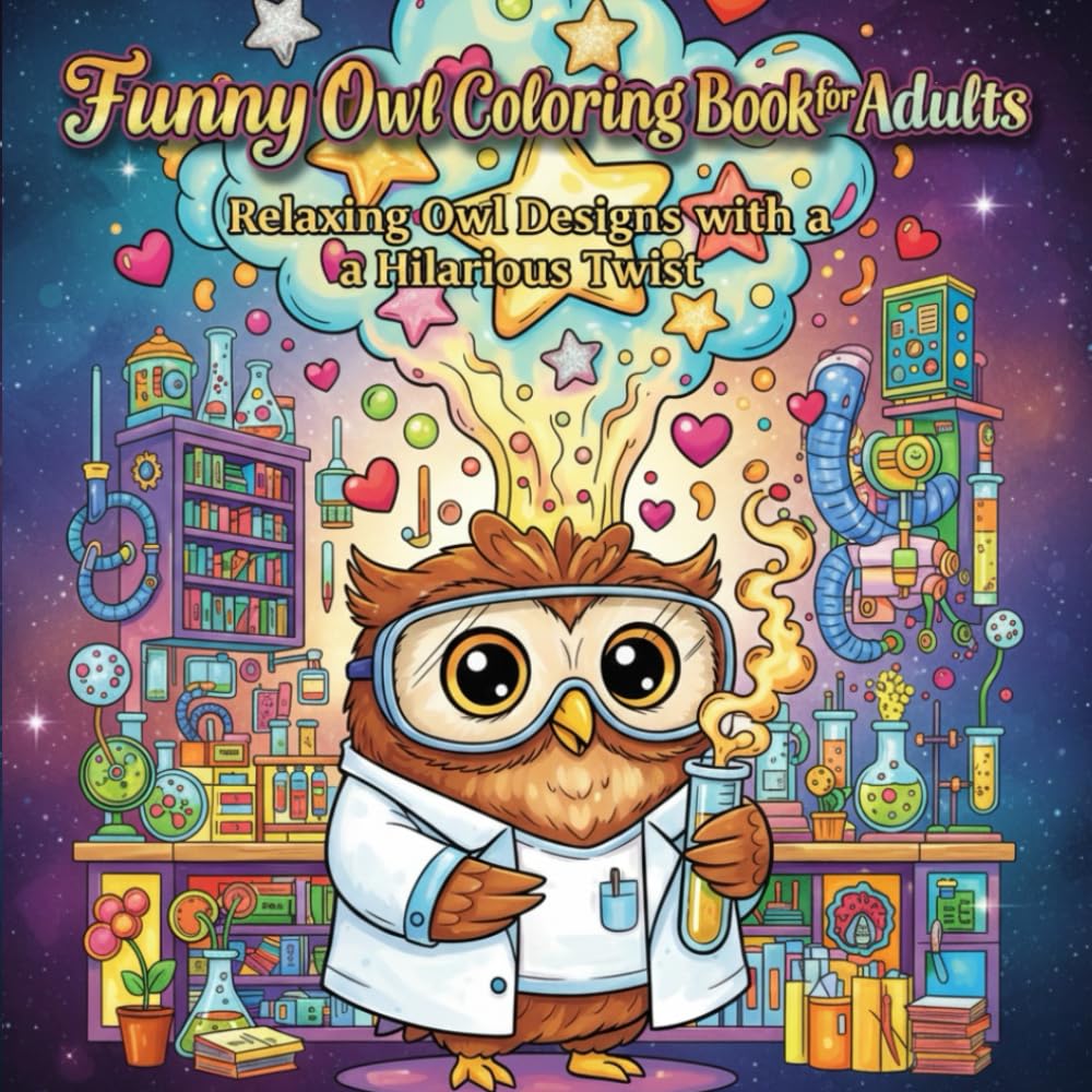 Funny Owl Coloring Book for Adults: Relaxing Owl Designs with a Hilarious Twist: A Whimsical Adult Coloring Book for Stress Relief, Featuring Silly ... and Positive Vibes for Mindful Relaxation