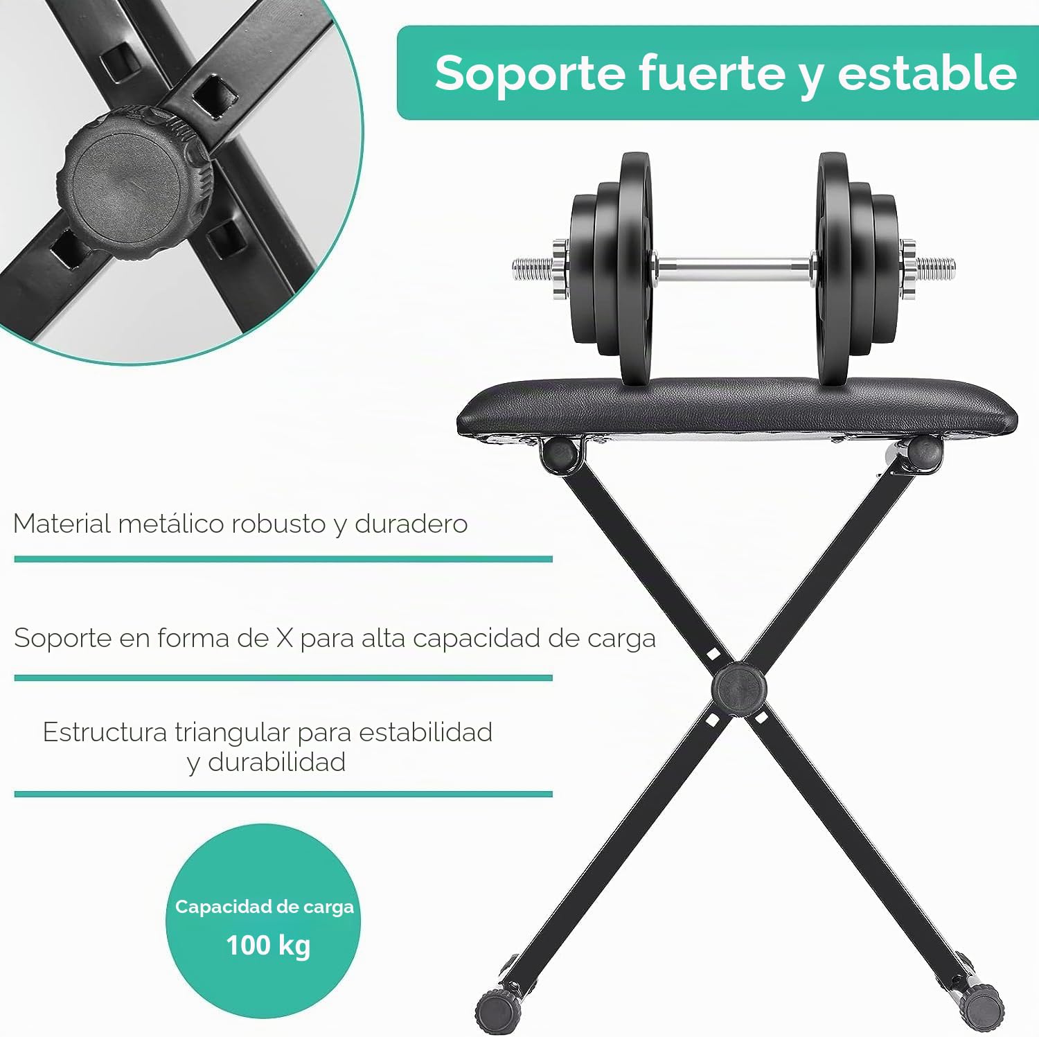 MAMIZO Taburete para teclado de altura ajustable, taburete para piano en forma de X, plegable, banco acolchado para teclado, banco de piano de piel sintética, color negro