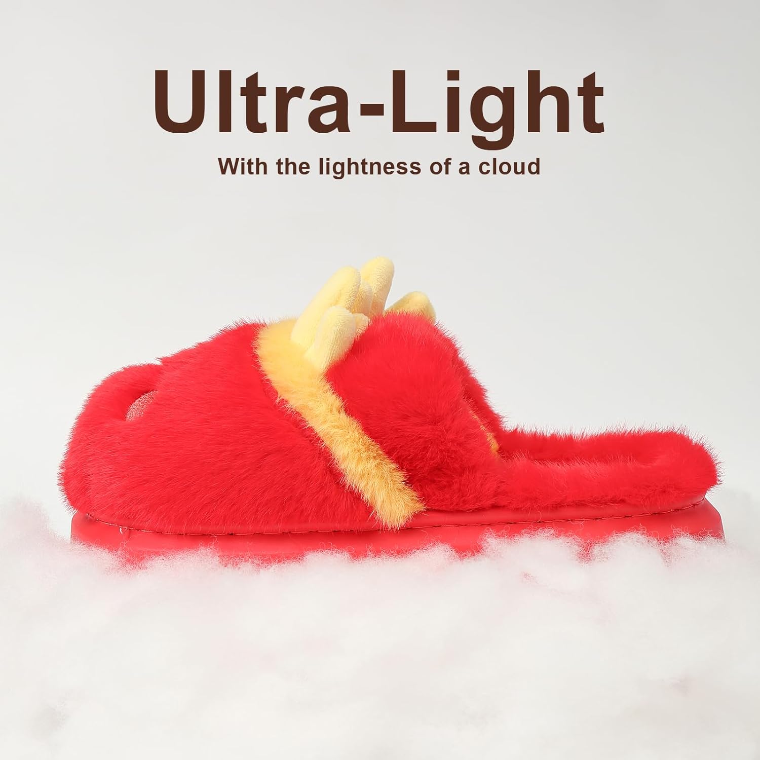 Hamburger Slippers Plush Fuzzy Slip on Indoor Thermal Slippers Comfy Memory Foam Non-slip House Shoes - Image 8