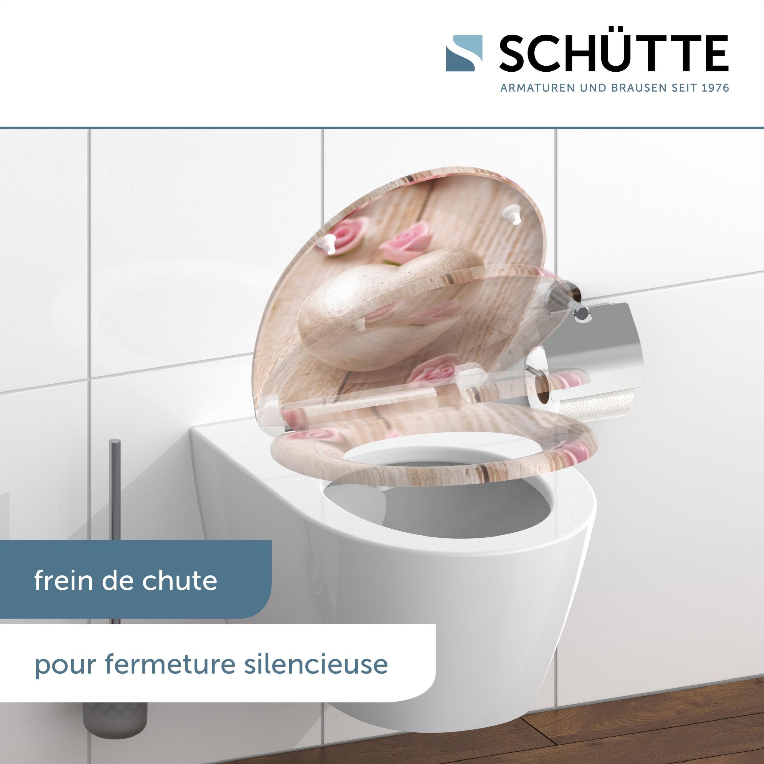 Schütte SLIM WHITE 82700 Abattant WC en Duroplast avec système d