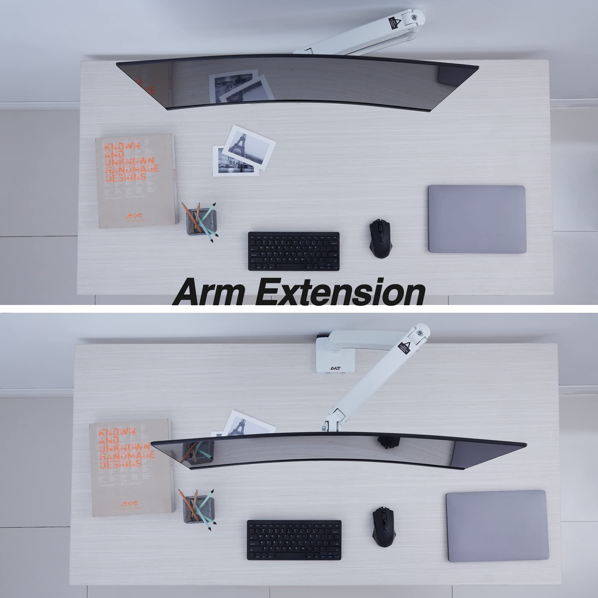 AVLT Power Single Monitor Desk Stand Mount Ultrawide Computer on Full