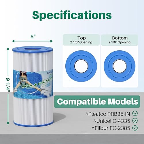 Miniatura 2 de TOREAD Relación para filtro de spa PRB35-IN, Unicel C-4335, Guardian 409-219, Filbur FC-2385, 03FIL1300, 17-2482, 25393, 303557, 817-3501, R173431,