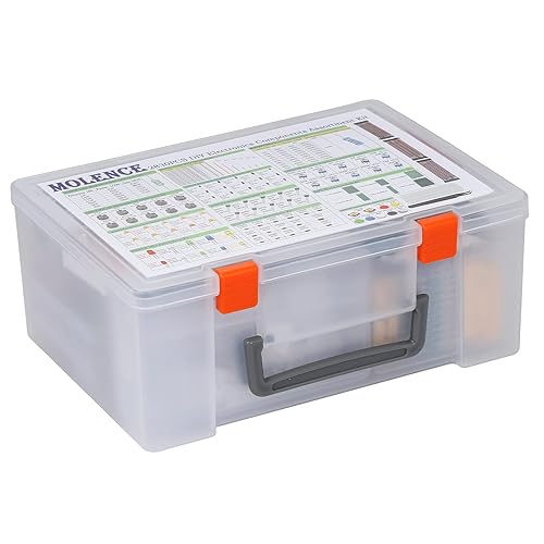 Miniatura 4 de Molence Kit de 2830 piezas de componentes electrónicos para bricolaje, resistencias, inductores, condensadores, LED, triodo, PCB, potenciómetro,