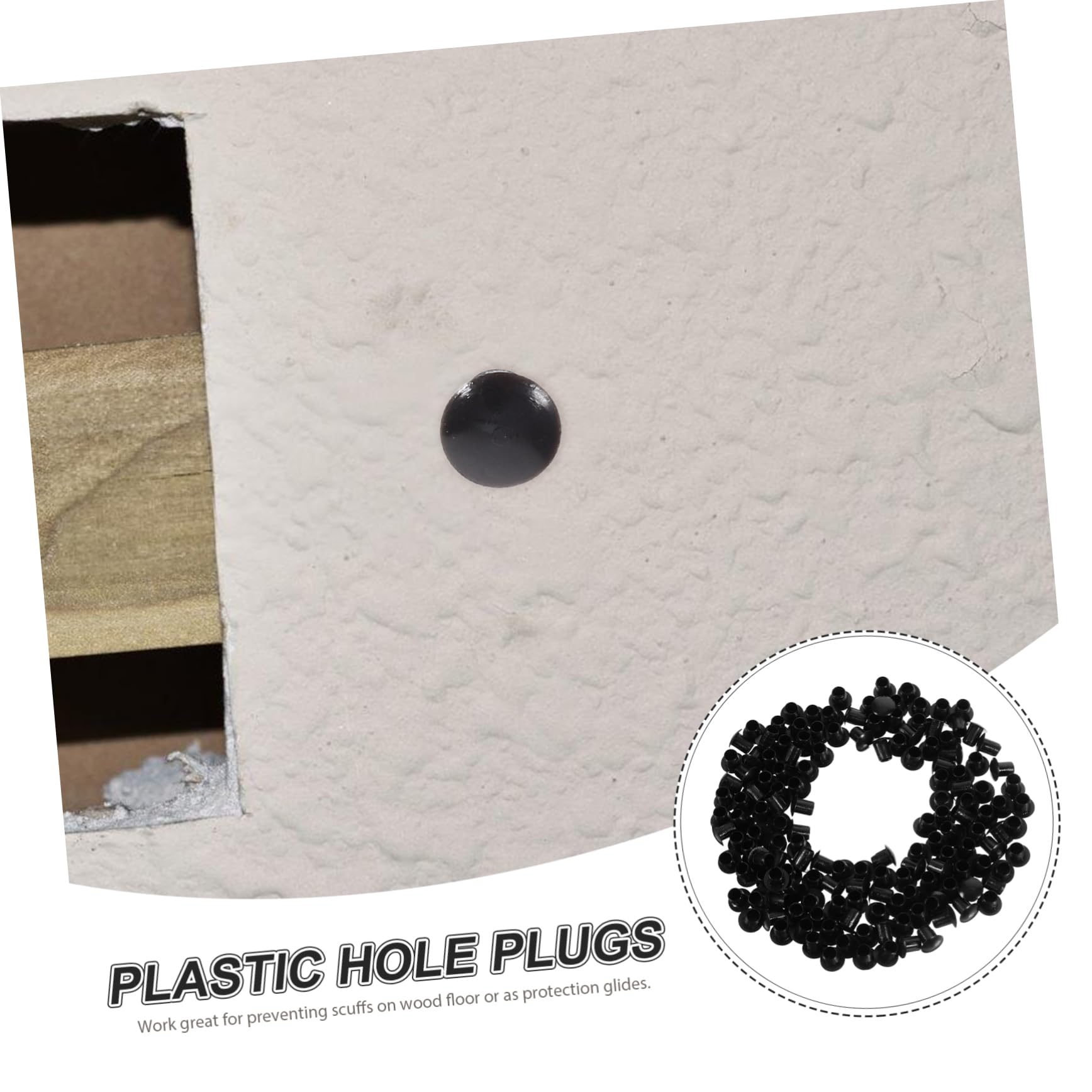 DOITOOL 5 Sätze Möbellochstopfen Bohrlochkappe Verschlussstopfen Lochstopper Lochstopfen Für Möbel Möbelloch-blindkappe Ausbrechstopfen 3/8 Regallochstopfen Black Abs 300 Stück * 5