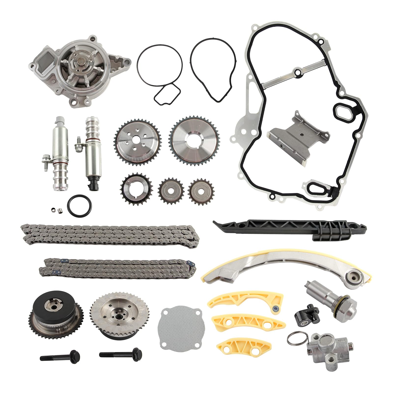 30 Pcs 9-4201S 2.4 Timing Chain Kit with Water Pump Fit for Chevy Equinox Malibu Buick GMC Pontiac Regal Lacrosse Verano Terrain Pontiac 2.2L 2.4L