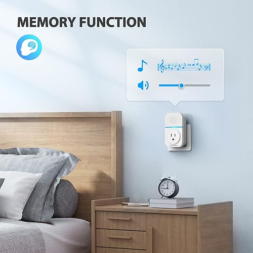 Miniatura 7 de TECKNET Timbre inalámbrico para el hogar, timbre de puerta impermeable IP66, timbre inalámbrico para el aula con 60 tonos de llamada y volumen de 5