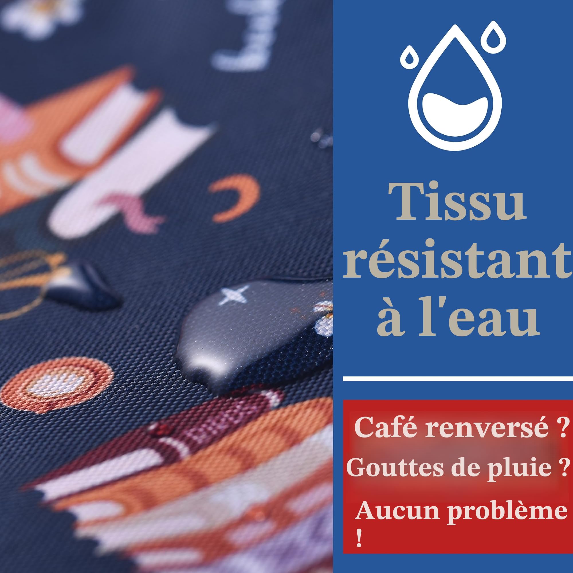 Pochette imperméable pour livre en toile 27,9 x 21,6 cm avec fermeture éclair et poche avant