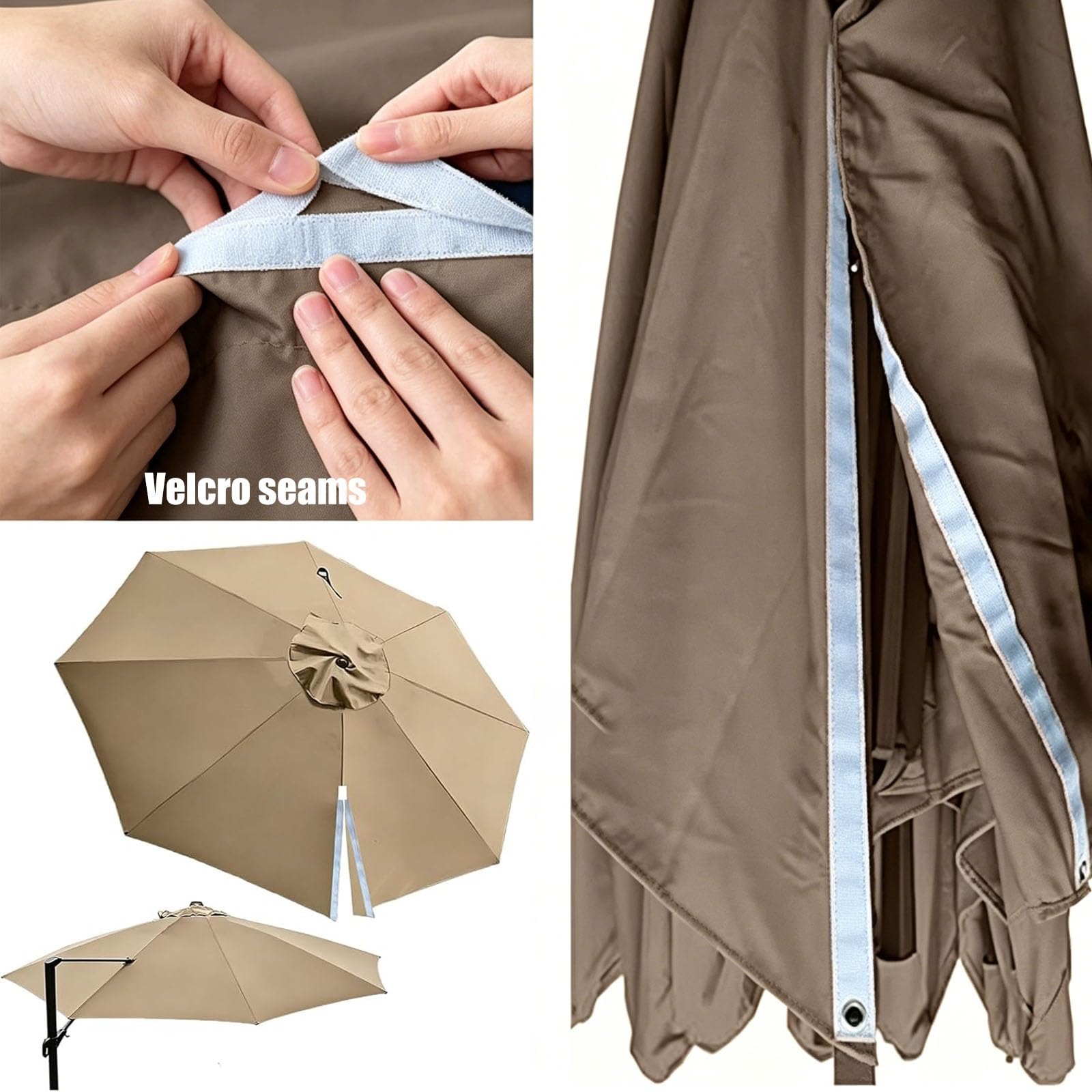 Toldo De Recambio Sombrilla 8 Brazos 3.0m 3.5m Recambio De Tela Para Sombrilla Excentrica Toldo De Repuesto Para Sombrilla Patio Impermeable Protección UV Para Jardín Playa(Beige,3m(10ft))