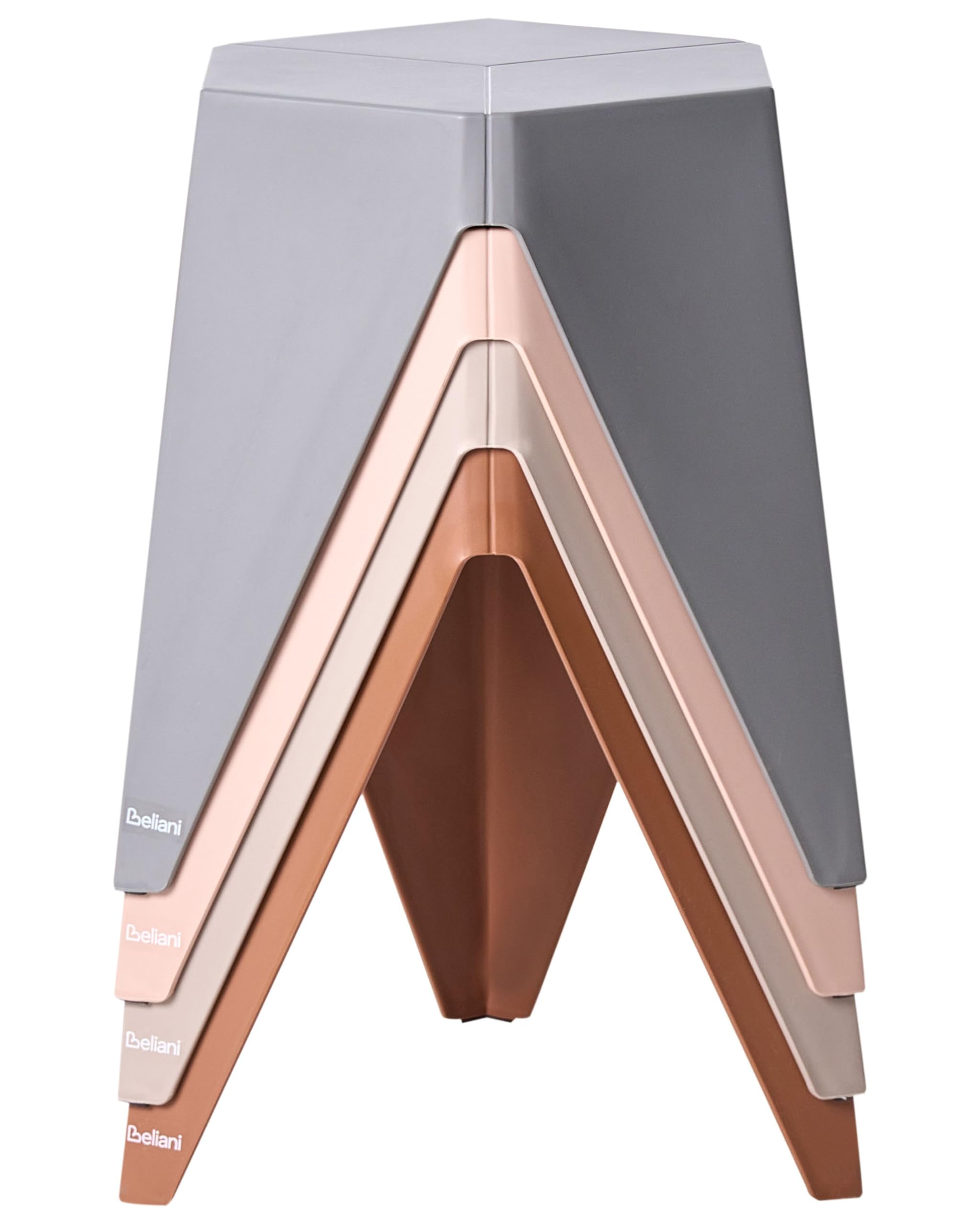 Beliani Ensemble de 4 Tabourets d'Extérieur Sièges d'Appoint Extérieur Synthétique Empilables Tons Pastel Multicolore Karavos