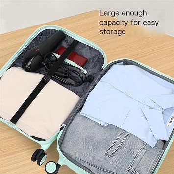Suitcase Foldable Suitcase Universal Wheel Lightweight Suitcase Solid Colour Large-Capacity Storage Roller Trolley Case(Black,20in)
