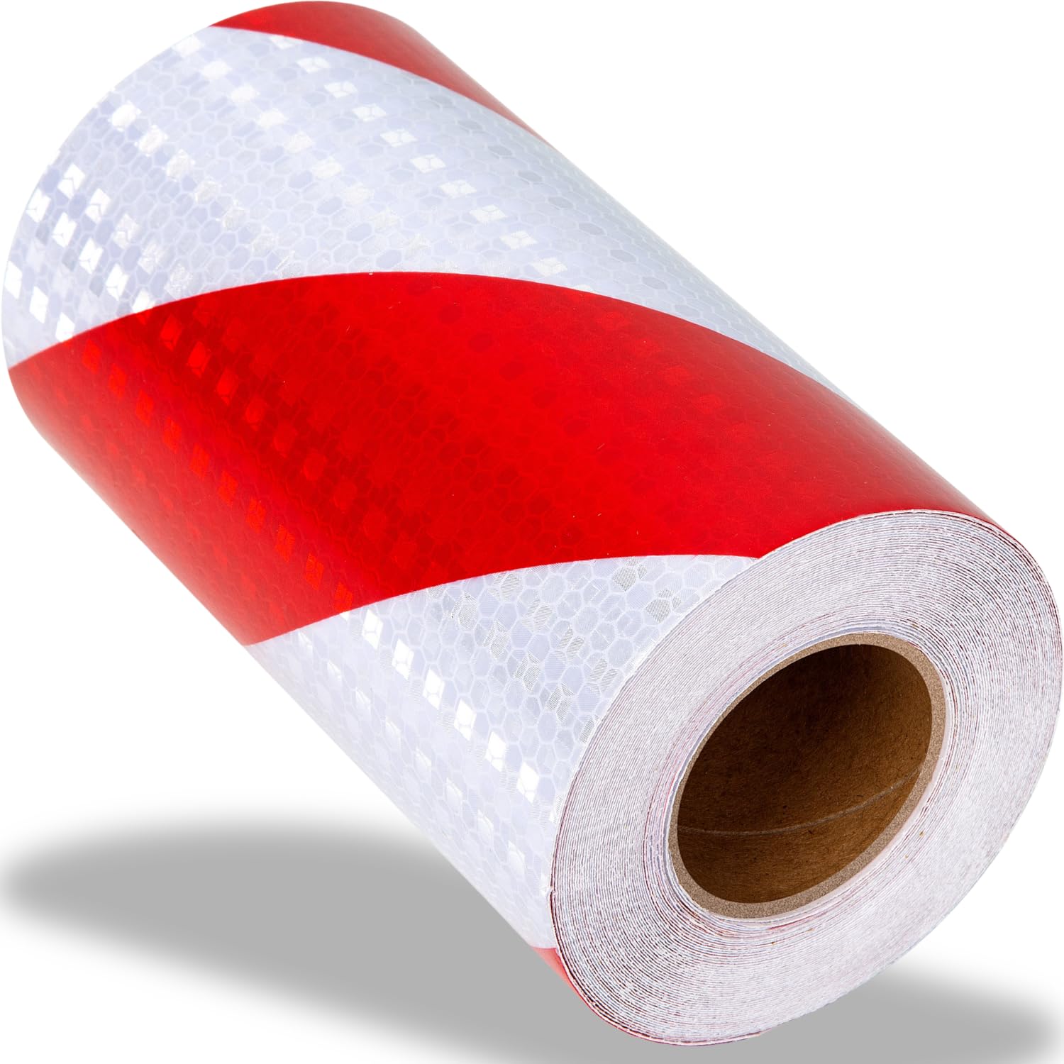 Cinta Adhesiva Reflectante Blanca Rojo Cinta Señalizacion para Remolque Coche Policial Noche Running Cinta Seguridad Adhesiva Cinta Reflectante Adhesiva Alta Visibilidad Blanca y Roja Rollo 10mx15cm