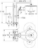 Grohe Vitalio System 310 Sistema Doccia con Miscelatore Termostatico, Con blocco sicurezza a 38°, Installazione veloce, 26400001 - 5