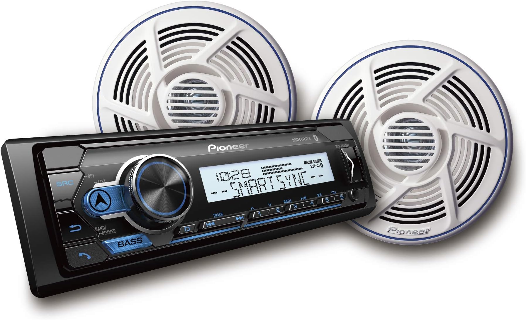 Pioneer MXT-MS316BT Bundle Includes Digital Marine Receiver with Nautica 6.5" Dual Cone Speaker Pair