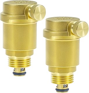 QWORK® 2 Stück DN15 G1/2 Automatischer Schnellentlüfter, Messing Entlüftungsventil für Abgasanlagen und Klimaanlagen entsteht