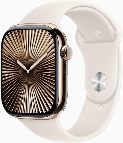 Miniatura 40 de Apple Watch Series 10 [GPS + Cellular 42 mm] Reloj inteligente con carcasa de aluminio oro rosa con correa deportiva ciruela Monitor de actividad