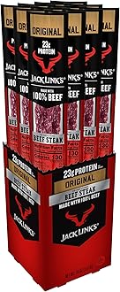 Jack Link's Beef Steak, Original - Protein Snacks, Beef Jerky Meat Snack with 23g of Protein, Made with 100% Beef, Individually Wrapped Bulk Snack Pack, Keto Friendly - 2 Oz. (12 Count)