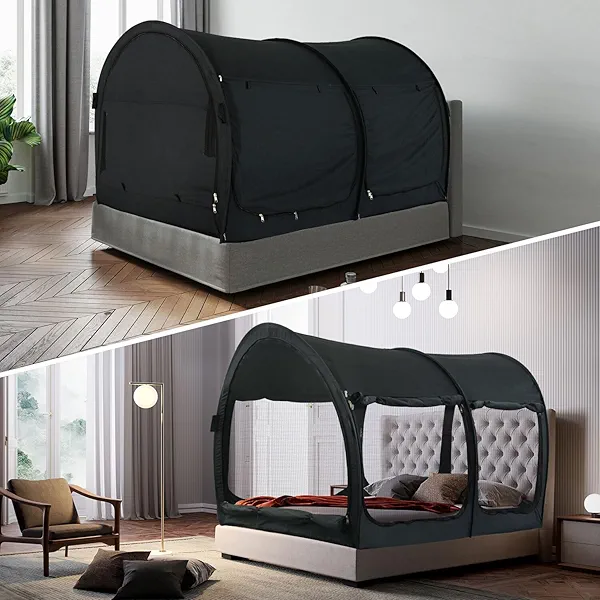 Bed Tent Dream Tents Bed Canopy Shelter Cabin Indoor Privacy Warm Breathable Pop Up Twin/Full/Queen for Kids and Adult Patent Pending(Mattress Not Included)