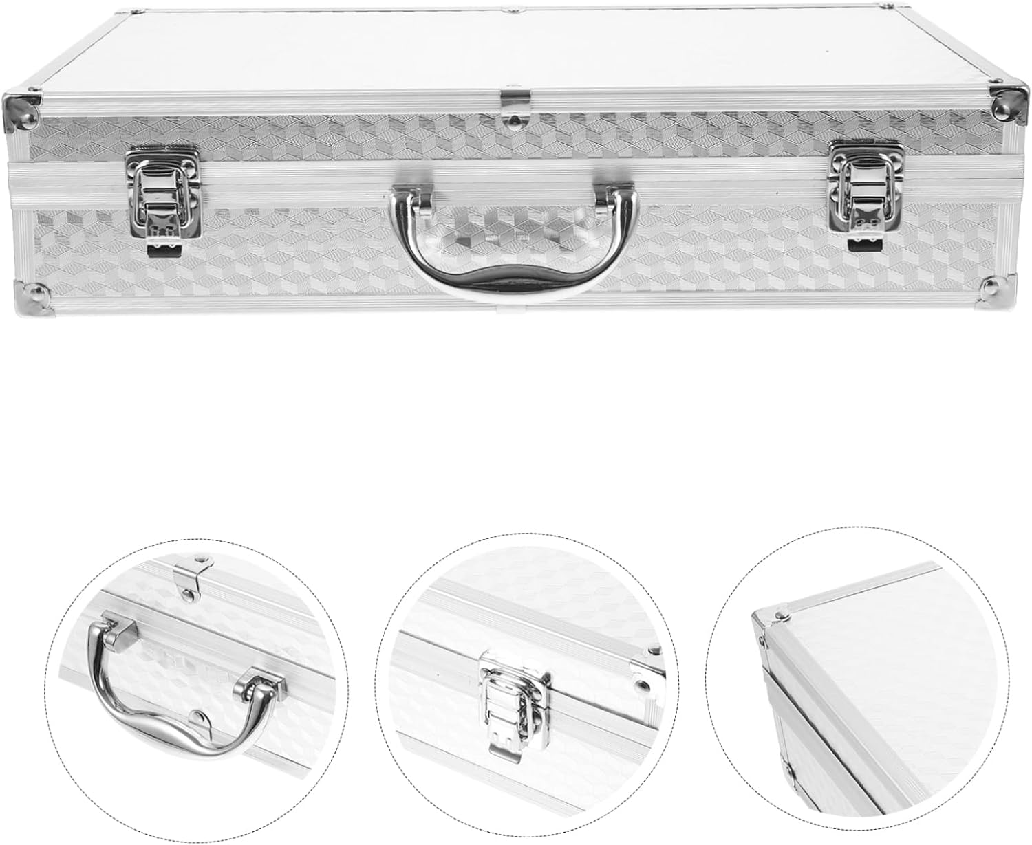 Briefcase for Men Aluminum Storage Box Microphone Holders Hard Shell Case for Wireless Mics Storage