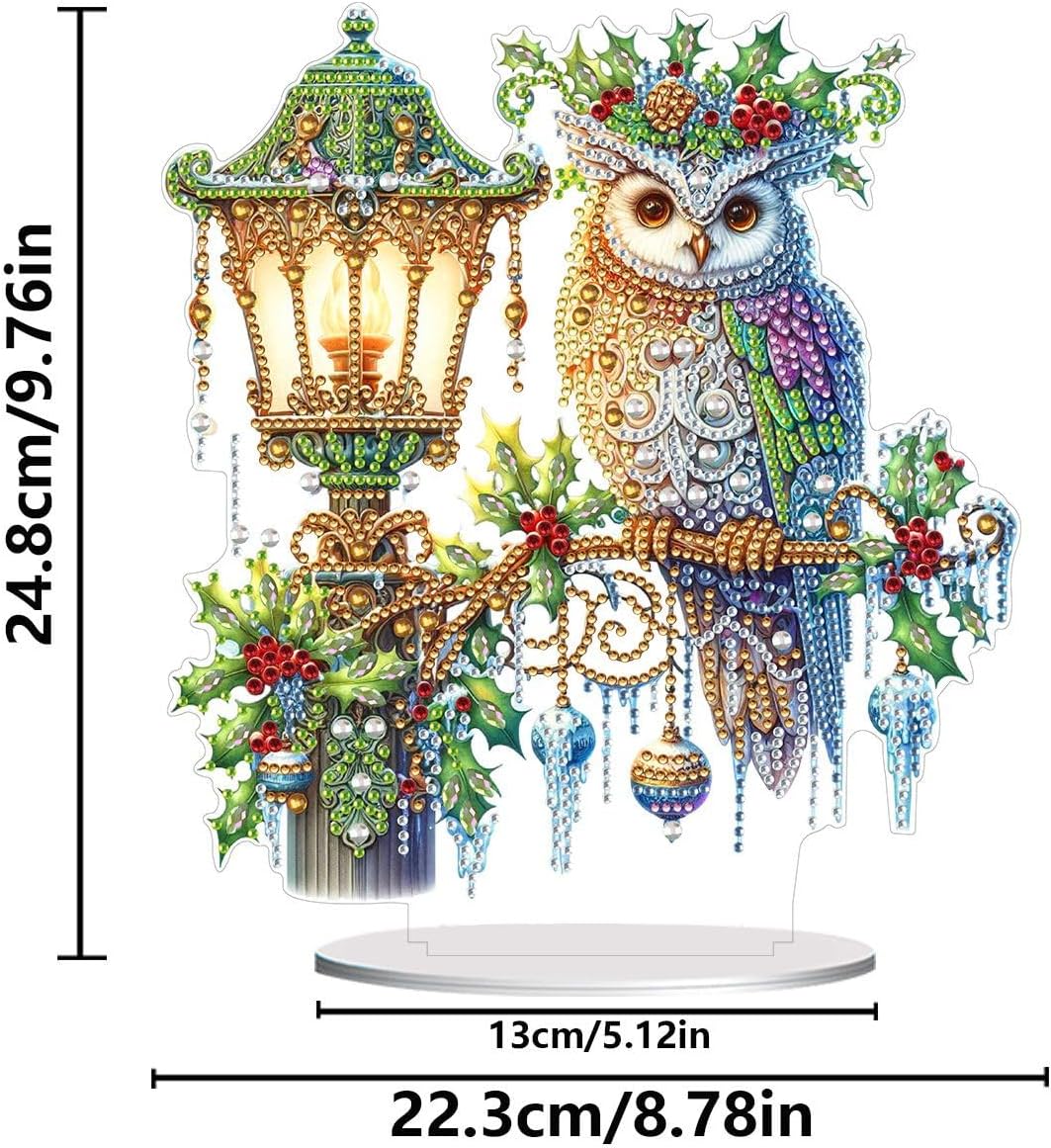 DoxQcs DIY Dot Diamond Table Ornaments for Adults, Christmas Diamond Art Painting Home Decoration Desktop Ornaments for Home Office Decor (Double-Sided Pattern Single-Sided Diamond)-#27-2PC