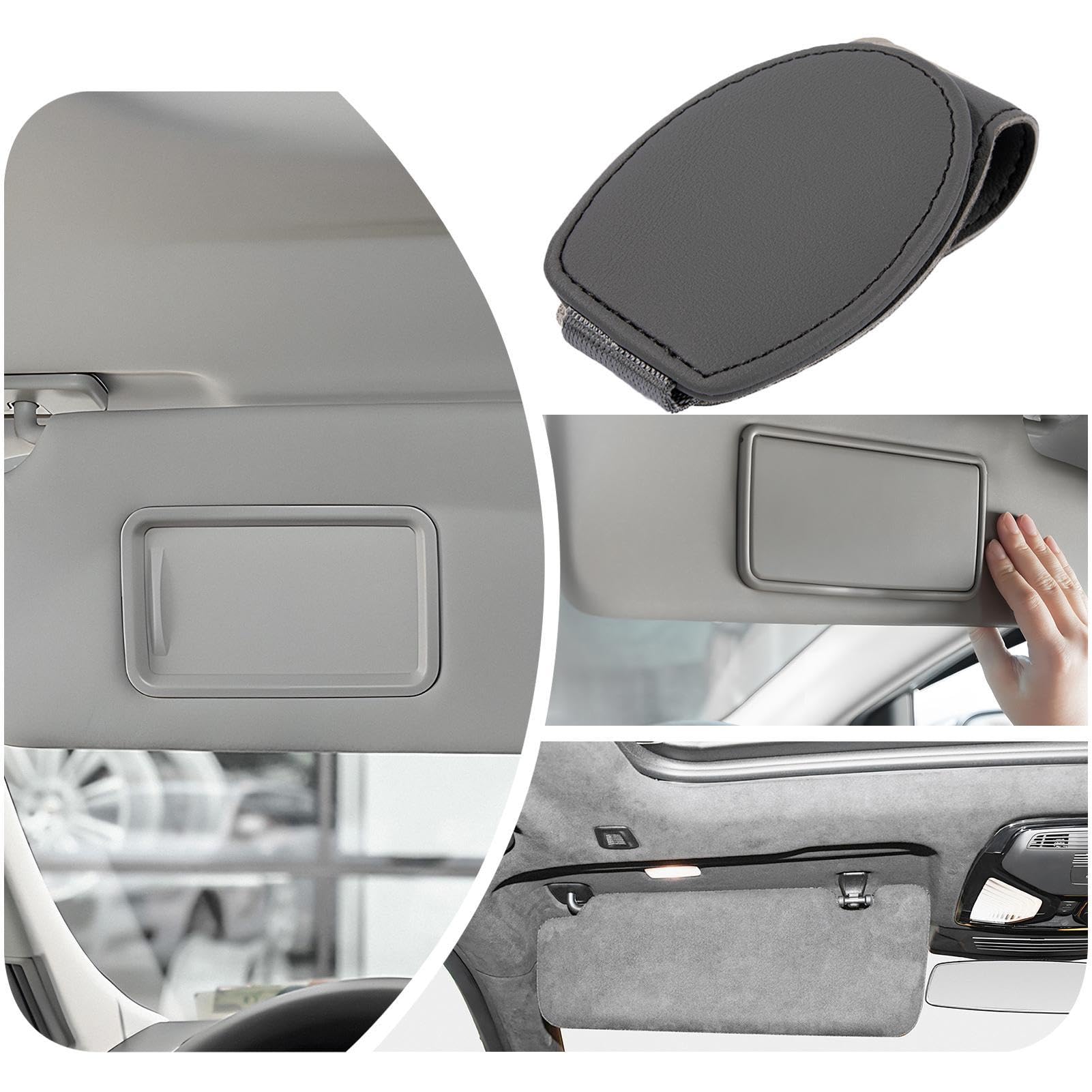 AUCELI Zonnebrillenhouders voor auto zonneklep, magnetische brilhanger mounter, lederen brillenhouder voor dames en heren, voertuigaccessoires vizier ticketkaart clip opslag organizer case (beige AUCELI Zonnebrillenhouders voor auto zonneklep, magnetische brilhanger mounter, lederen brillenhouder voor dames en heren, voertuigaccessoires vizier ticketkaart clip opslag organizer case (beige