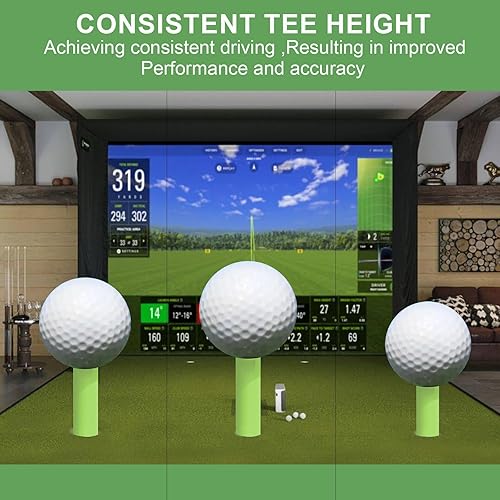 Miniatura 4 de Tees de Golf de Goma para Tapetes y Simuladores de Golf Interiores - Paquete de 8 Tamaños Mixtos para Campo de Práctica y Tapetes de Golf Interiores