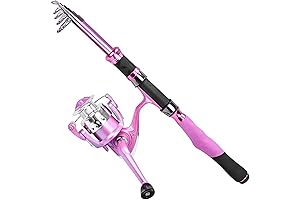 PLUSINNO Pink Magic Telescopic Fishing Rod and Reel Combos