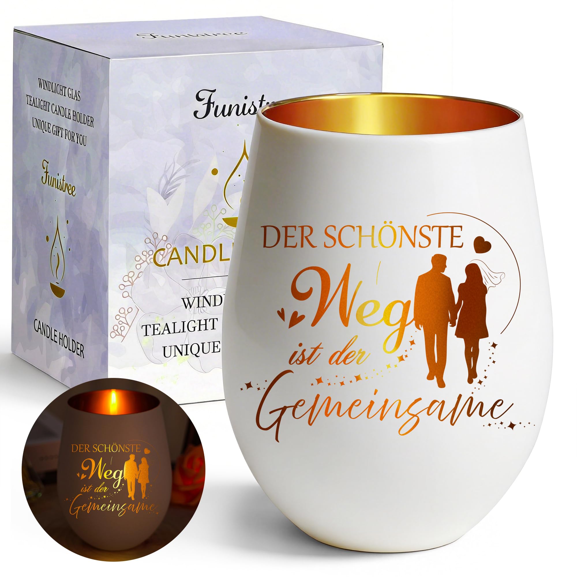 Hochzeitstag Geschenk, Hochzeitsgeschenke für Brautpaar - Windlichter - Goldene Hochzeit, Verlobungsgeschenk, Silberhochzeit, Jahrestag Geschenk für Ihn Sie, Personalisierte Hochzeit Geschenke Frauen