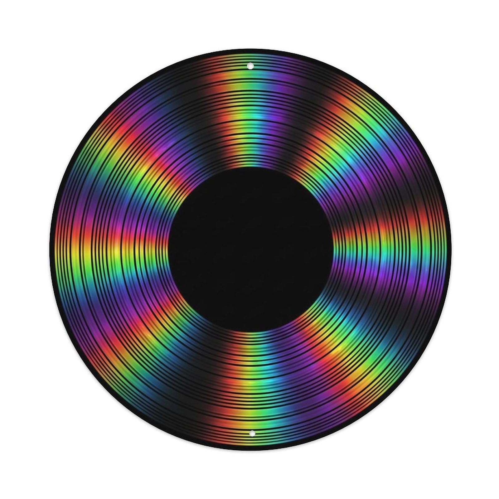 Colorful Music Vinyl Records Shimmer Rainbow Glow Metal Tin Sign