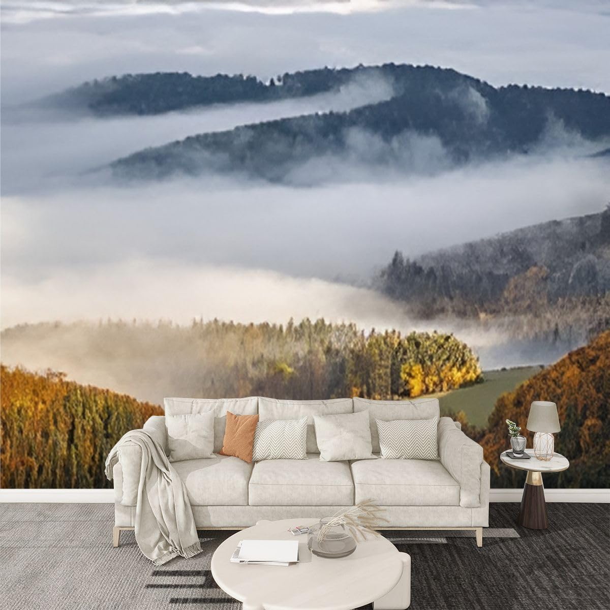 PVC Wallpaper Mural Mountain landscape autumn The Sulov Rocks national nature northwest Self Adhesive Removable Wallpaper Peel and Stick 3D Wall Paper for Bedroom Living Room Kids Room Wall Decor