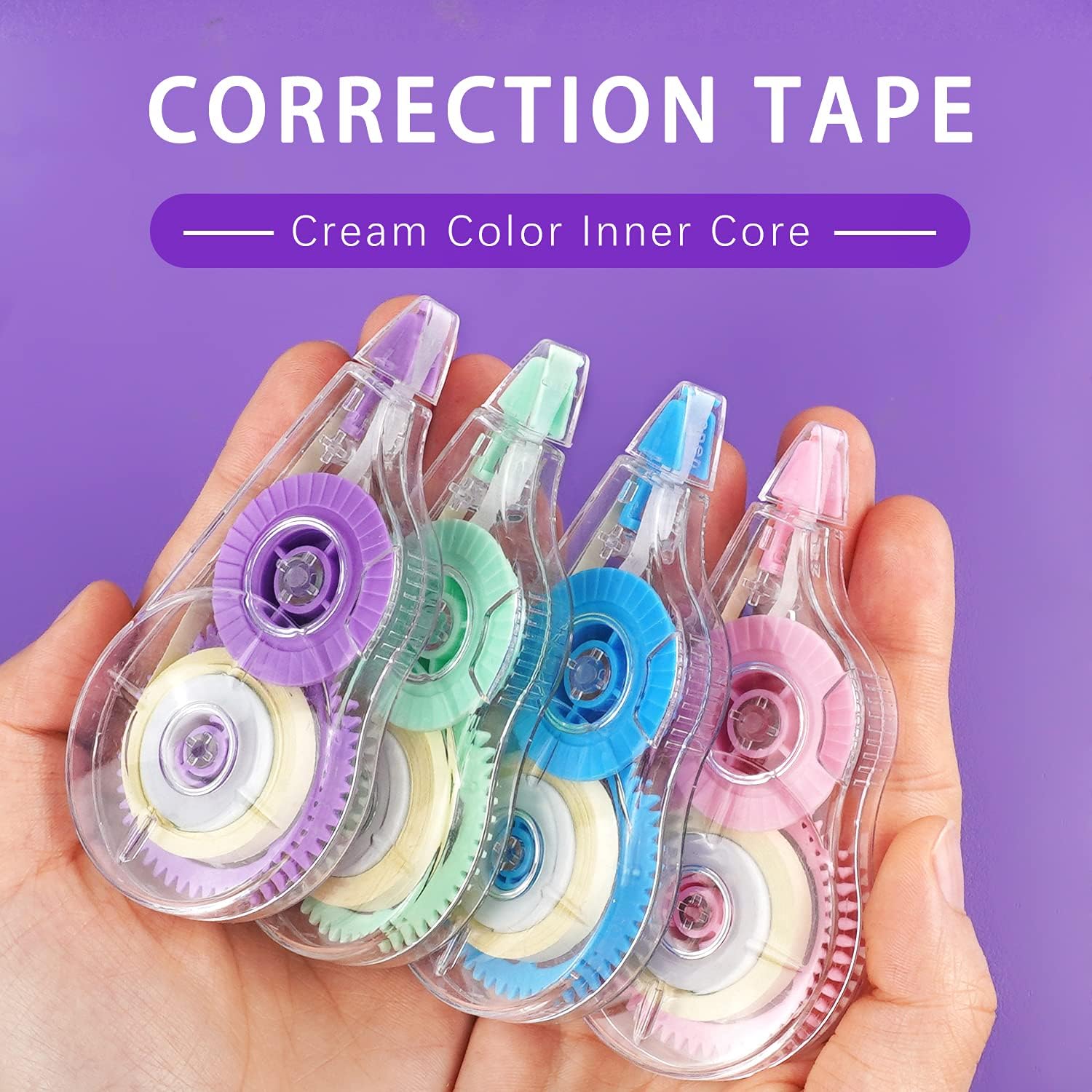 Correction Tape, Cream Color Inner Core, 12 count : Office Products