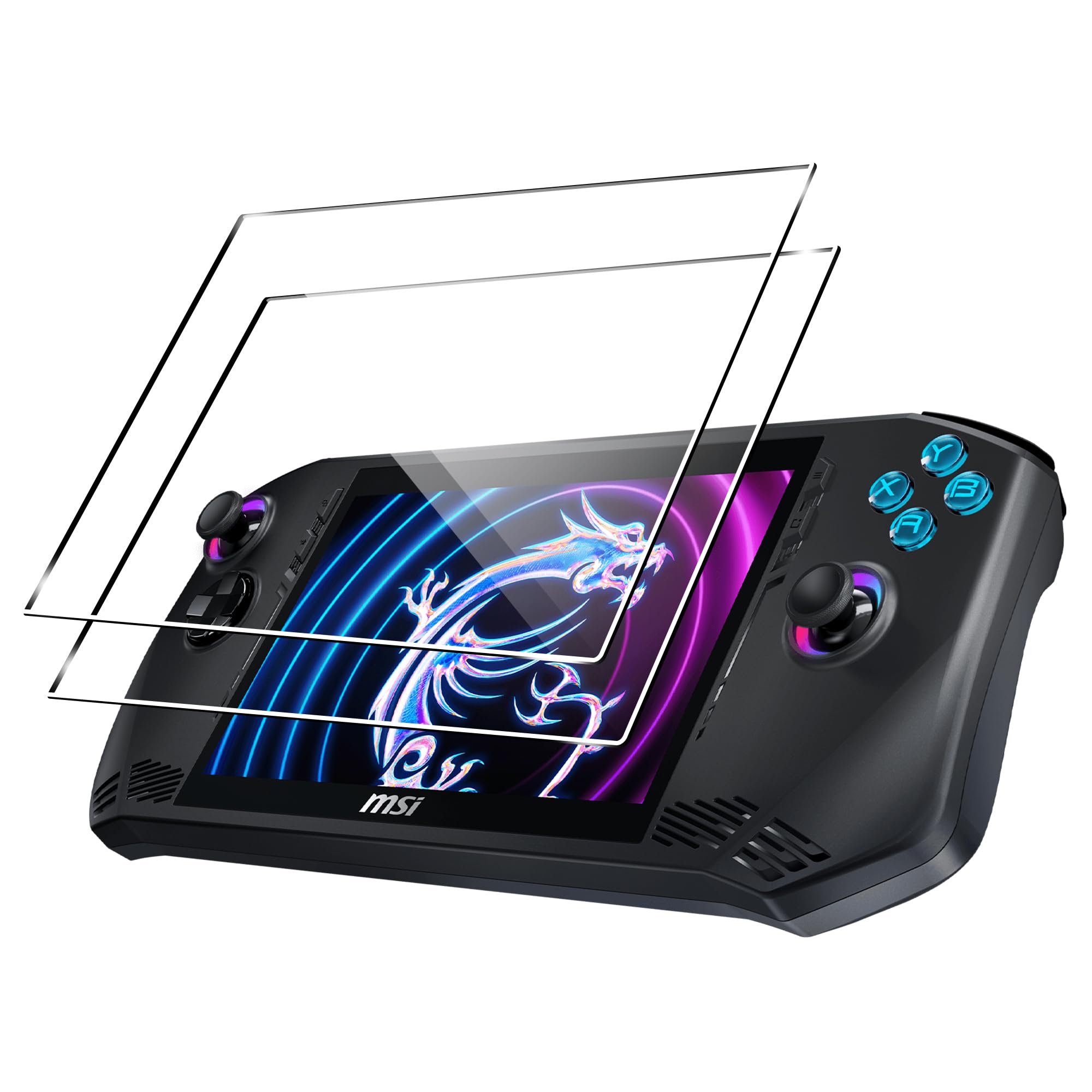 zZjoOoj [2 Pièces Verre Trempé pour ASUS ROG Ally X/MSI Claw A1M 2024 7'', Film de Protection D'écran Anti-Rayures,sans Bulles,Anti-Scratch,Dureté 9H